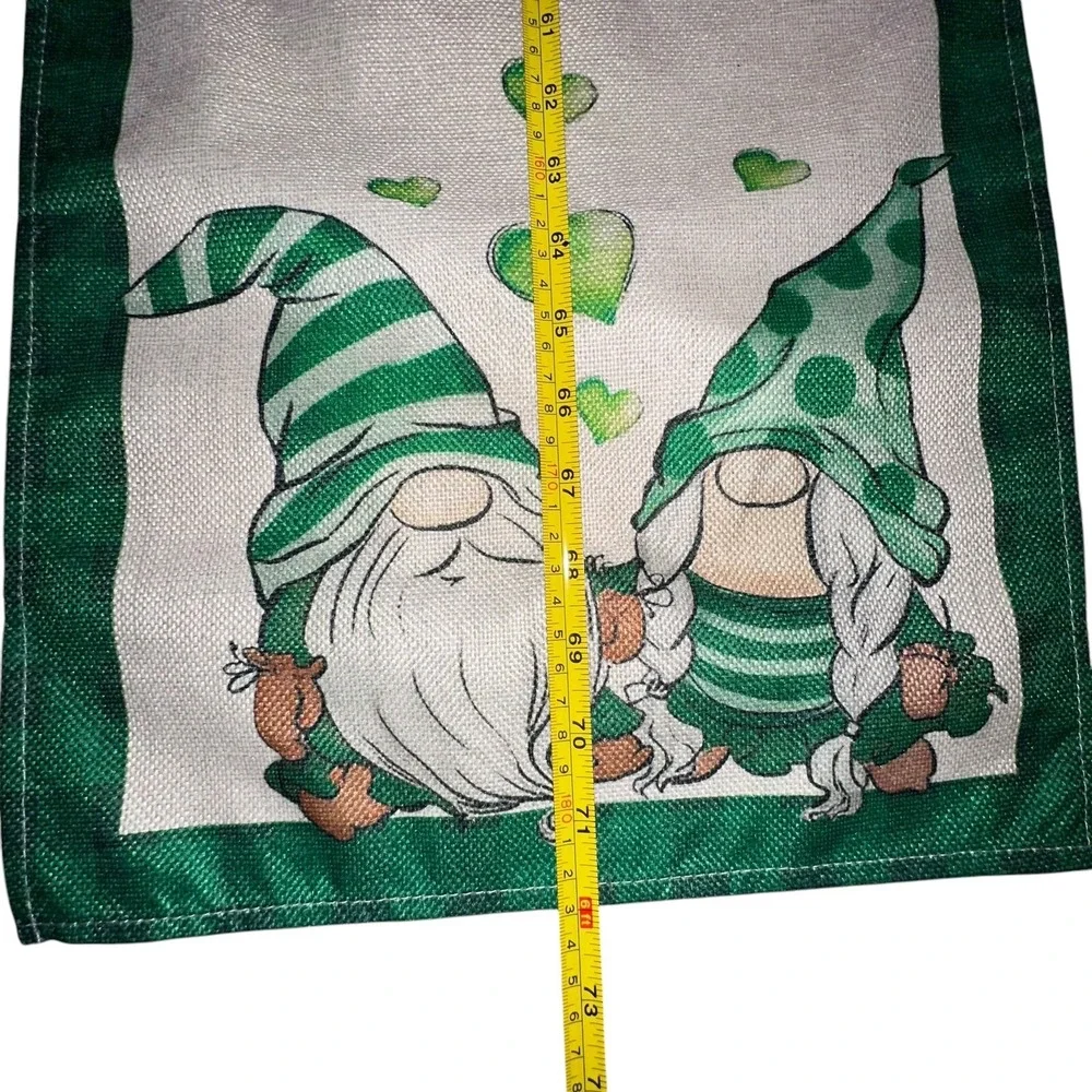 St Patricks Day Gnome‎ Heart Clover Irish Green Table Runner 13